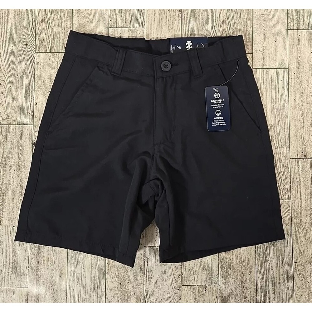 Izod Shorts 6 Boys Blue Regular Dress Flat Front School Adjustable Waist NEW